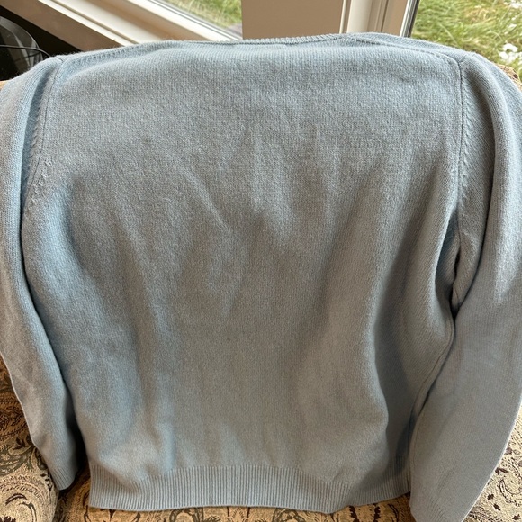 Woolover Lambswool NWT Jewel Neck Mineral Ice Blue Long Sleeve Sweater XL Women - Picture 3 of 3
